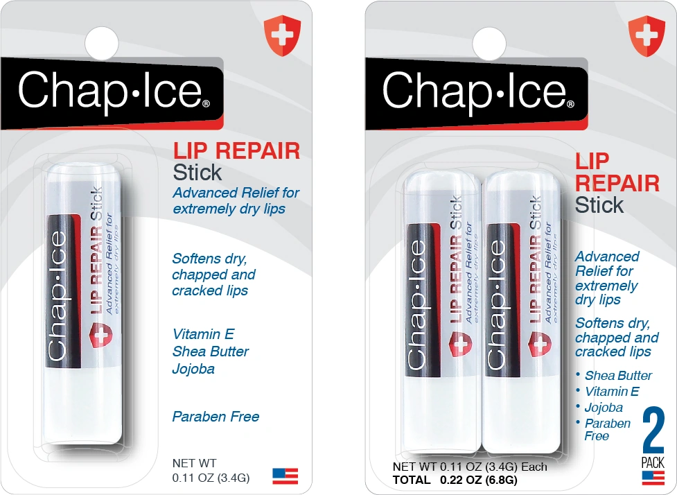 Chap Ice Lip Repair single and two-pack sticks