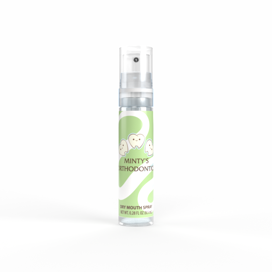 Dry Mouth Spray shown with a custom label
