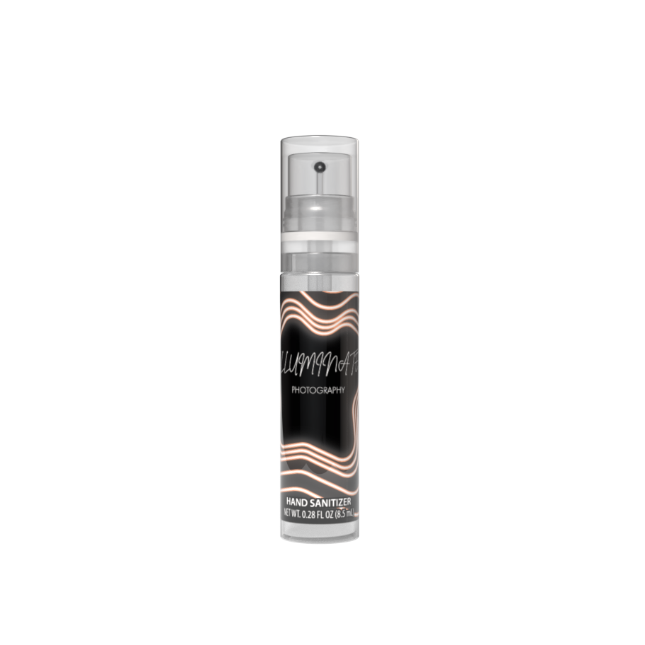 8.5 mL Hand Sanitizer Spray shown with a custom label